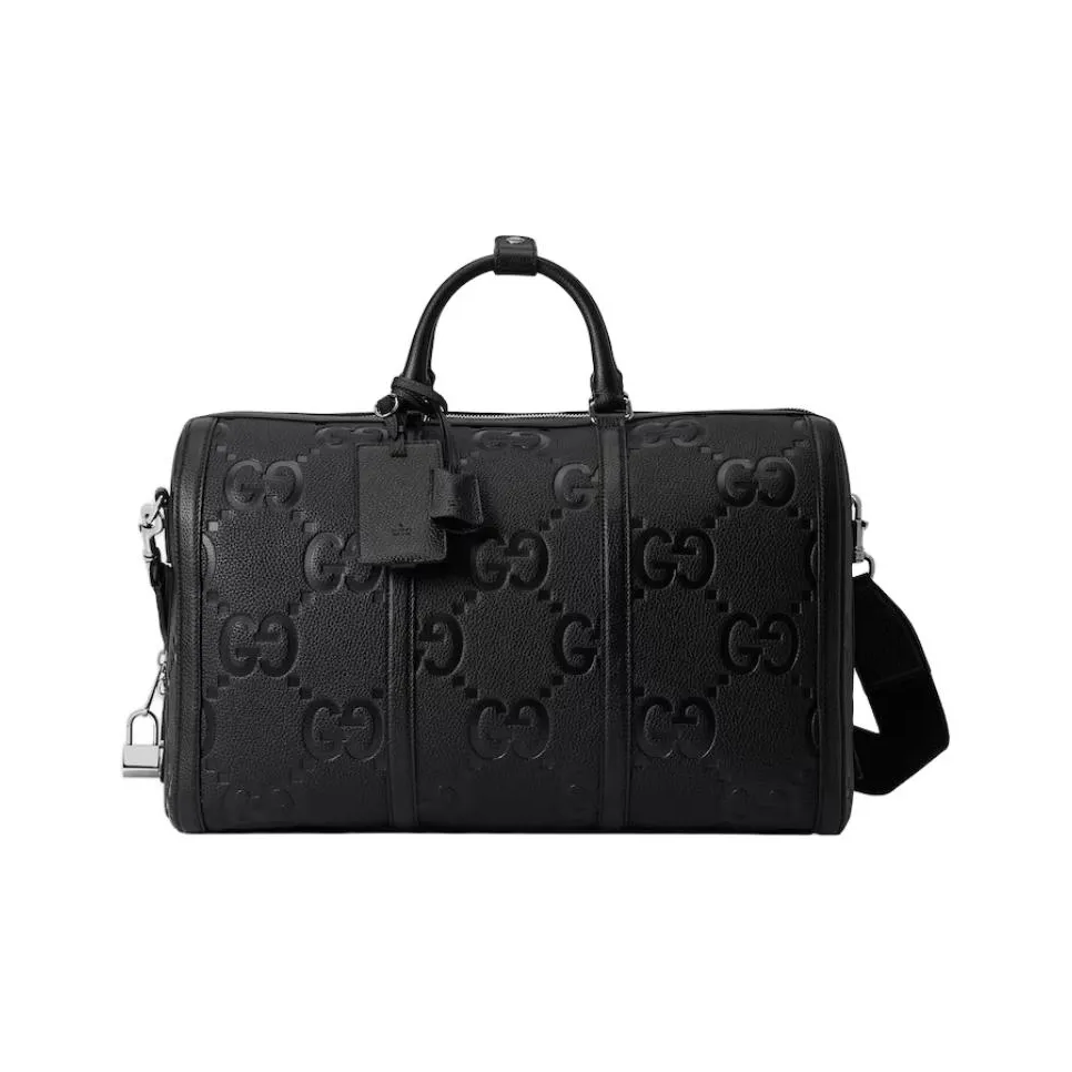 GUCCI Leather Travel Bag Women's Black