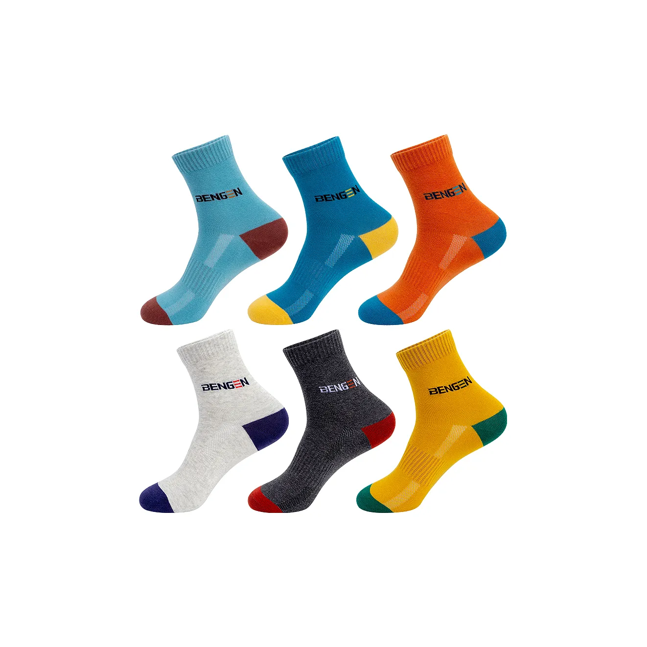 COMBO Mid Calf Socks Men's 6 Pack