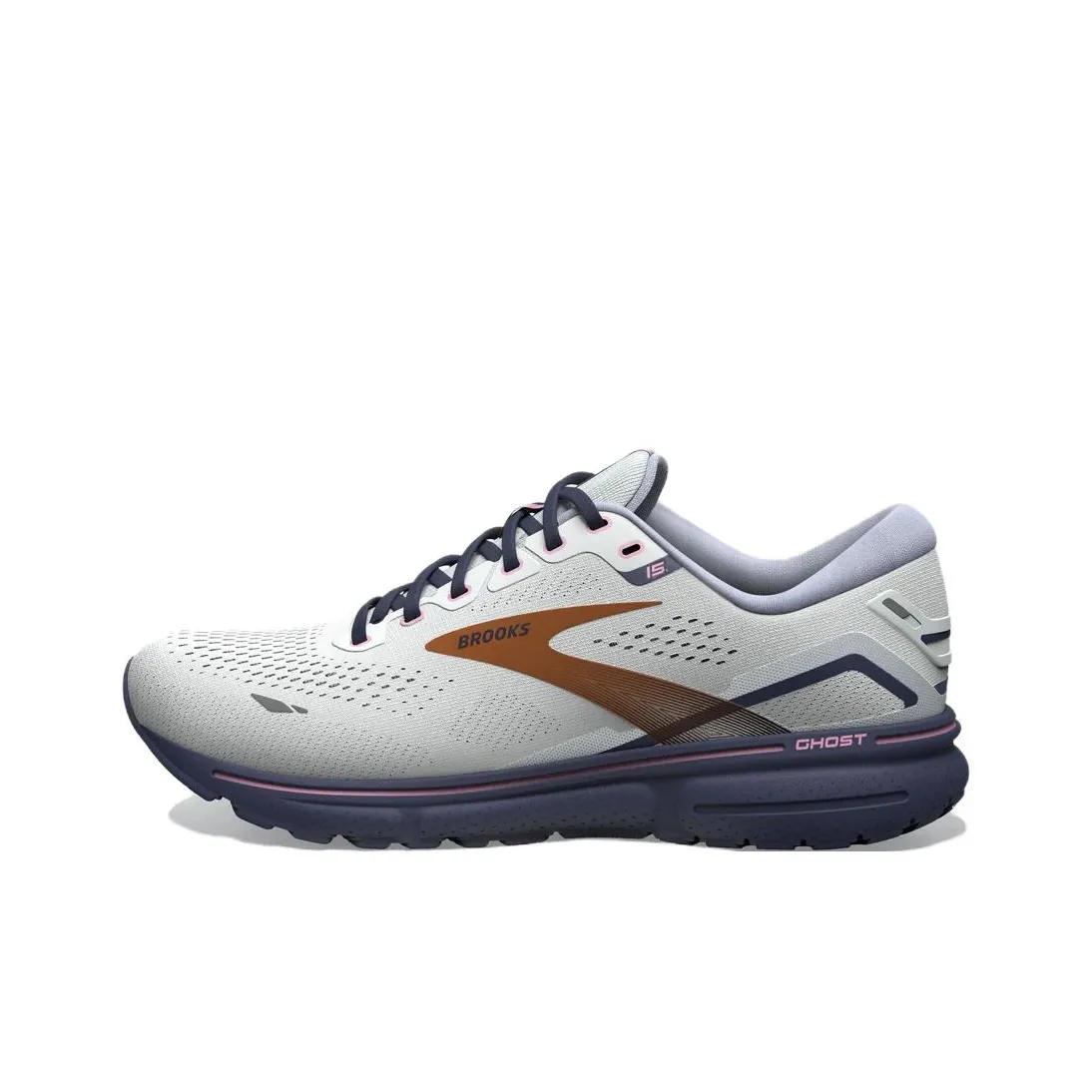 Brooks Ghost 15 Anti Slip Wear Resistant Low Top Marathon Running Shoes Women's Gray Copper