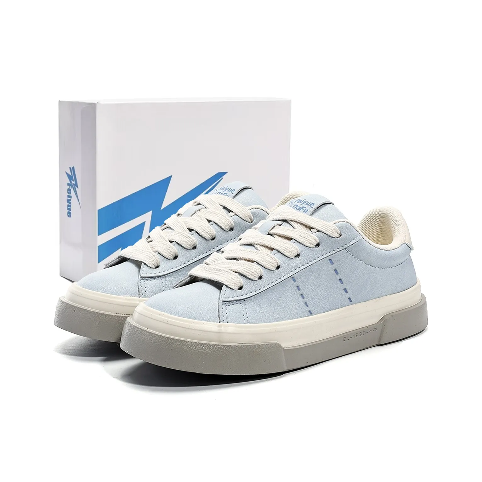 Feiyue Slip-resistant Abrasion-resistant Breathable Low-Top Skateboard Shoes Women's Multicolor Light Blue Фэйюэ Противоскользящие Устойчивые к износу Дышащие Низкие Кроссовки для скейтбординга Женские Многоцветные Светло-Синий