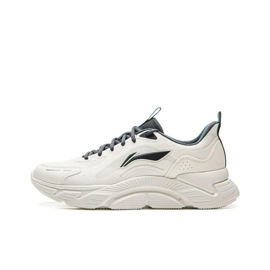 LINING Легкий и Воздушный Низкий Топ Спринт Беговые Кроссовки Мужские Туманно-Белый