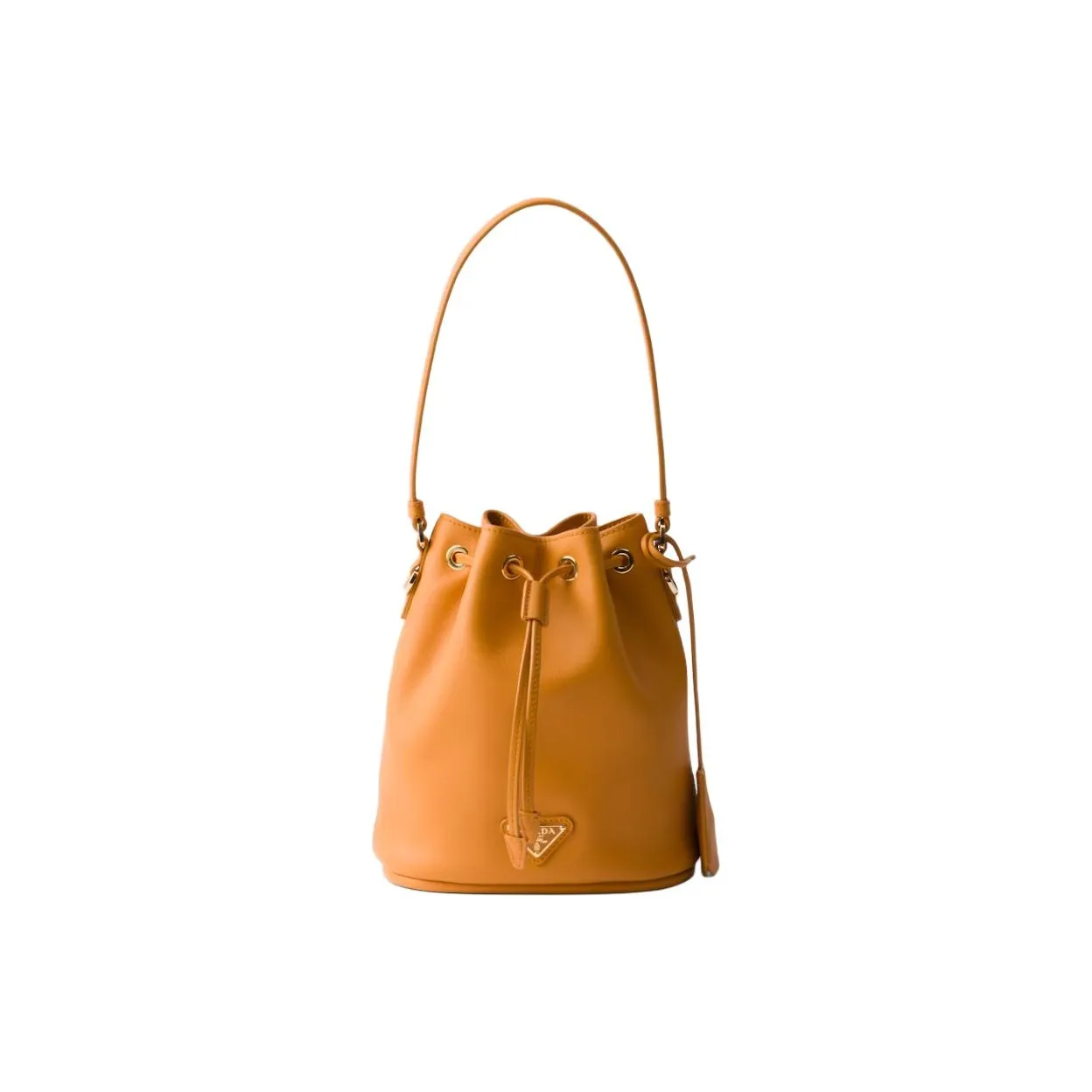 PRADA Leather Bucket Bags Shoulder Bag Crossbody Bag Handbag Mini Women
s Amber