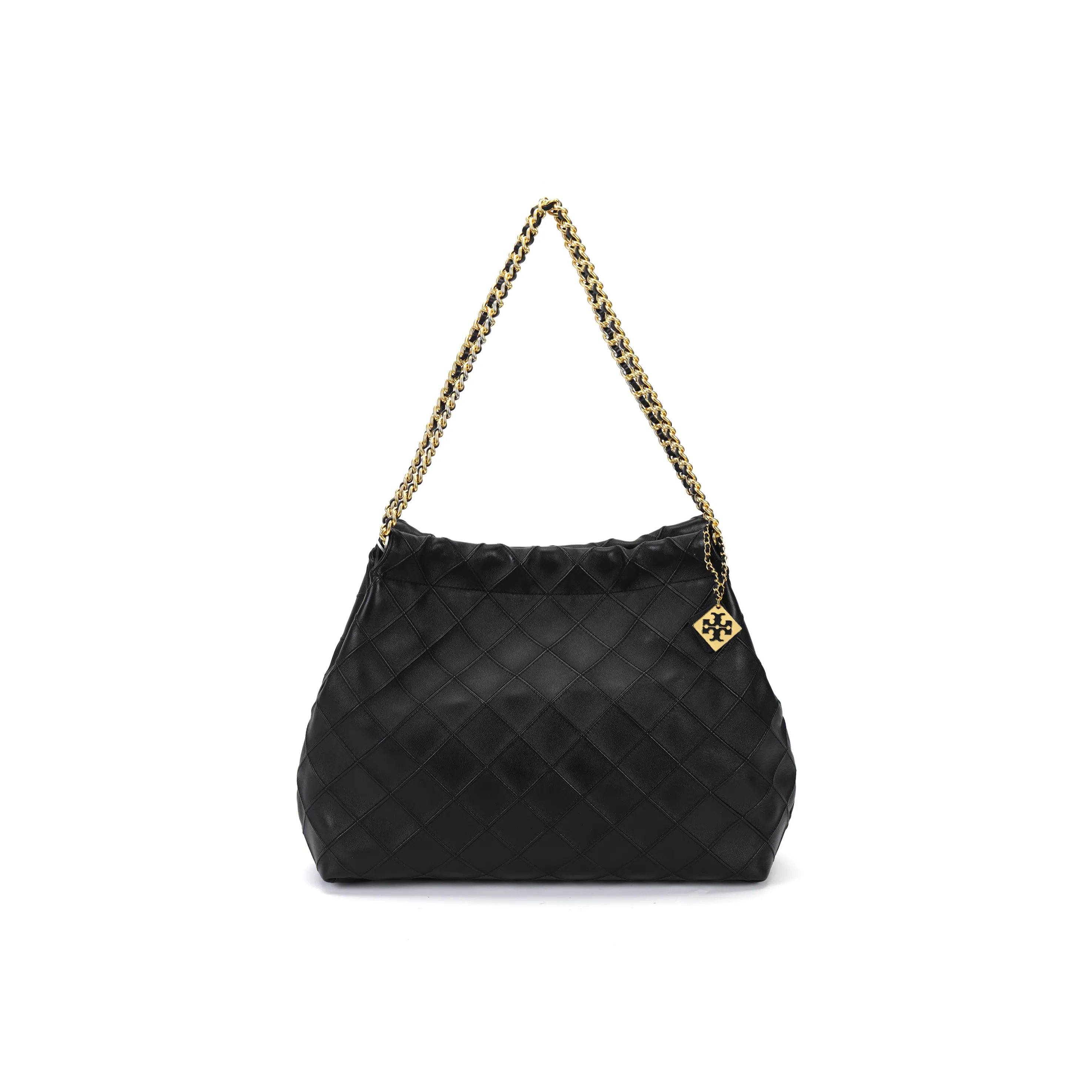TORY BURCH Fleming Leather Handbag Shoulder Bag Large Size Women's Black