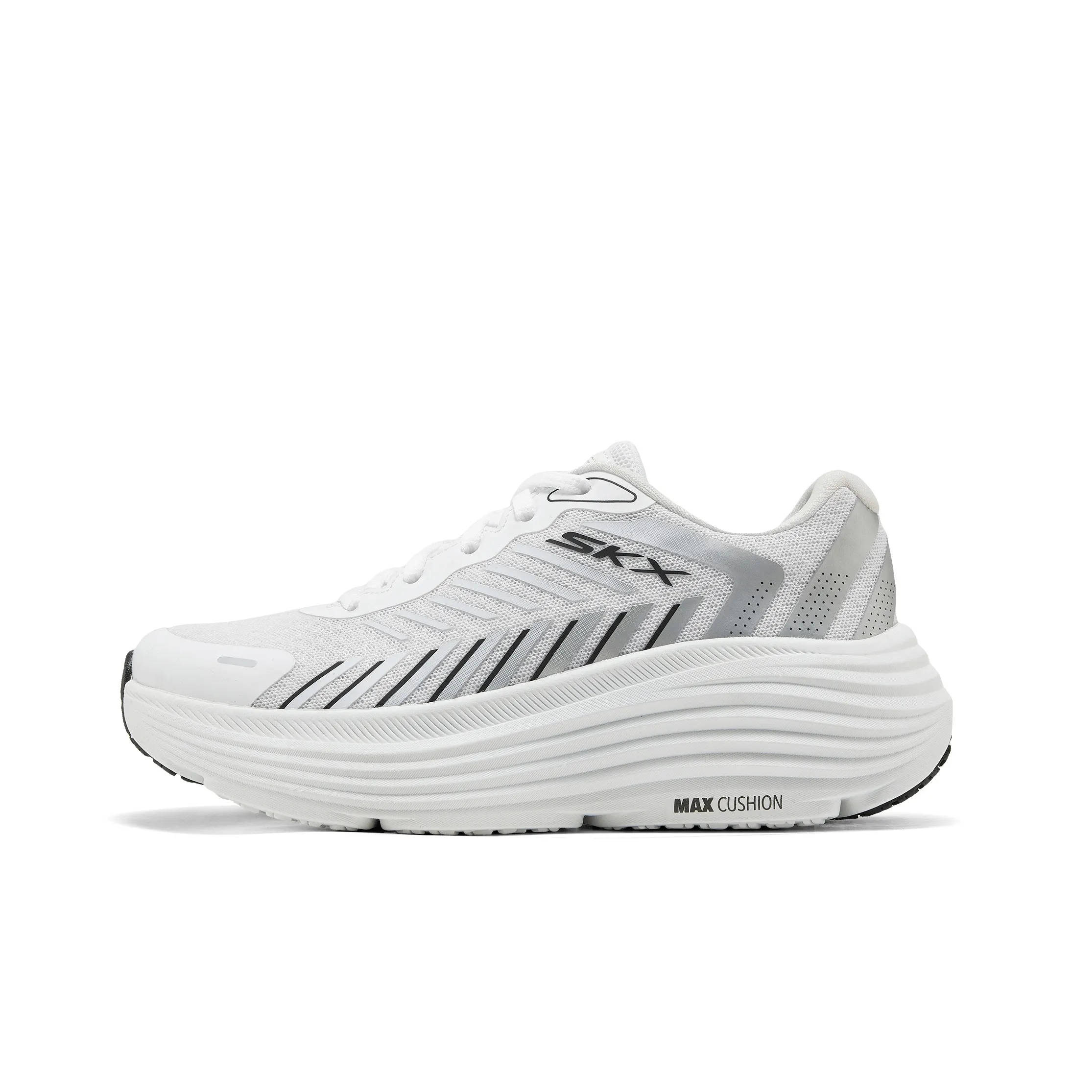 Skechers Women's GO Series Cushioning, Wear Resistant Low Top Running Shoes Women's White Black