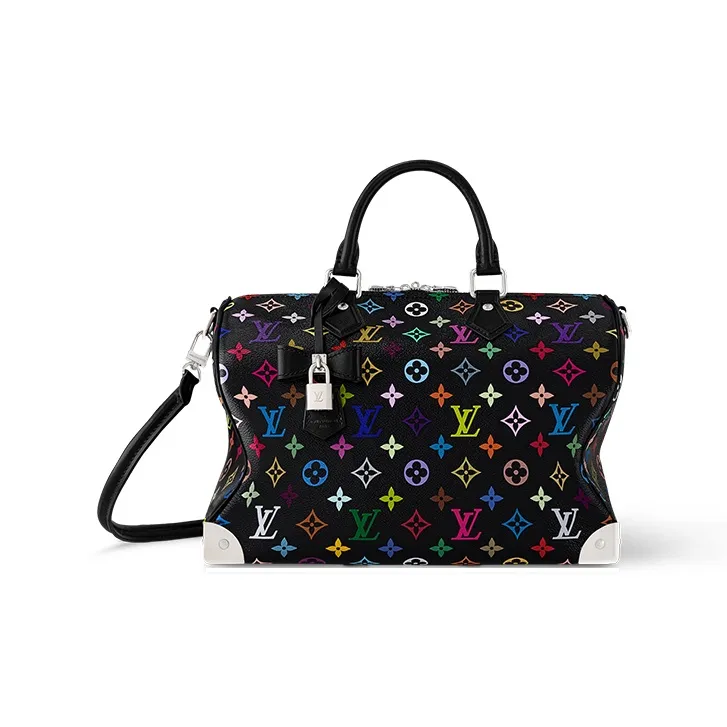 LOUIS VUITTON X Takashi Murakami Speedy Soft 30 Black Multicolored