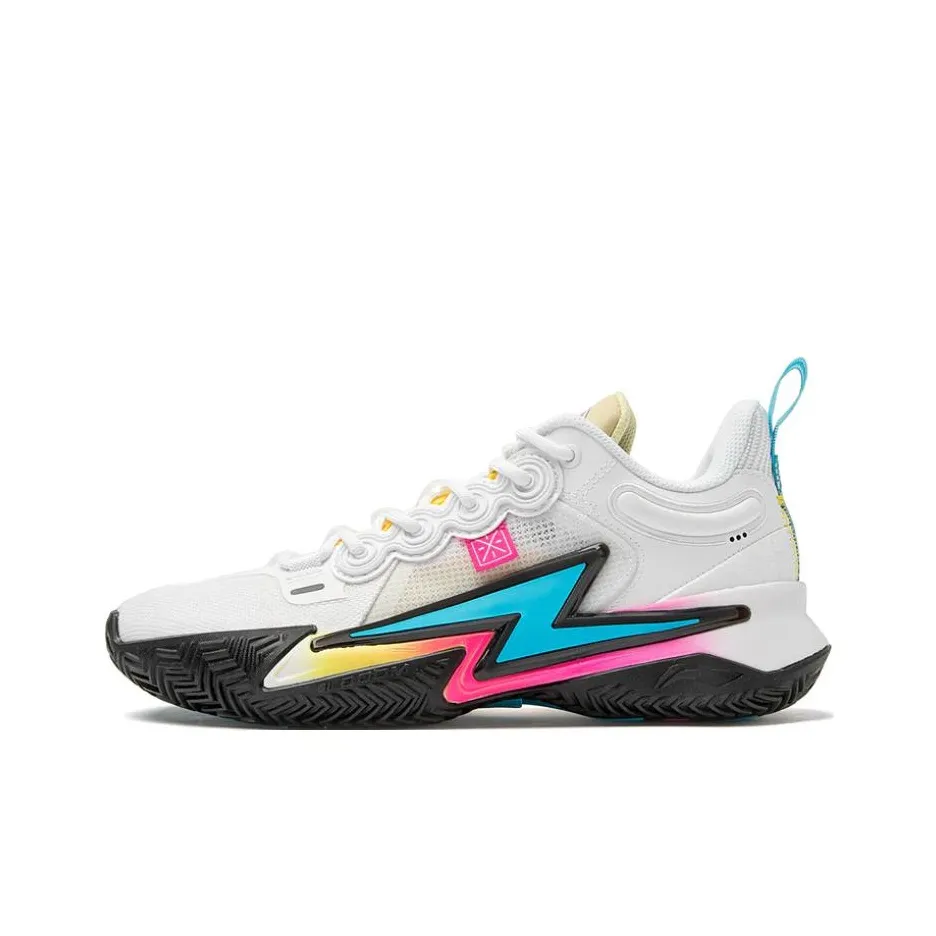 LINING Износостойкие Дышащие Низкие Баскетбольные Кроссовки Унисекс Белые