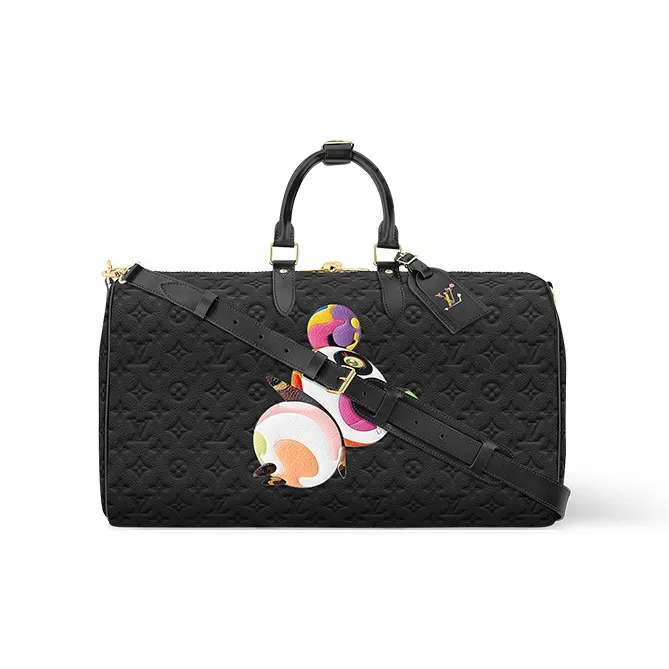 LOUIS VUITTON X Takashi Murakami Keepall Bandouliere 45 Black