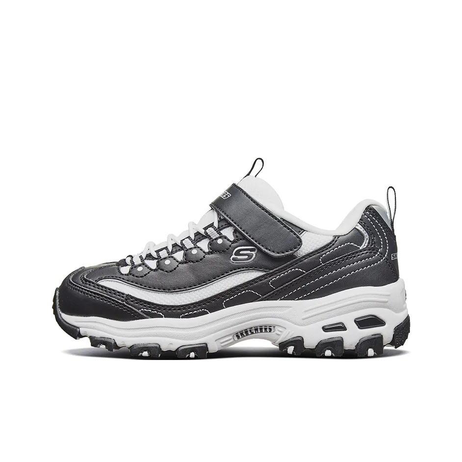Skechers Anti Kick And Abrasion Resistant Low Top Kids Lifestyle Shoes Black White