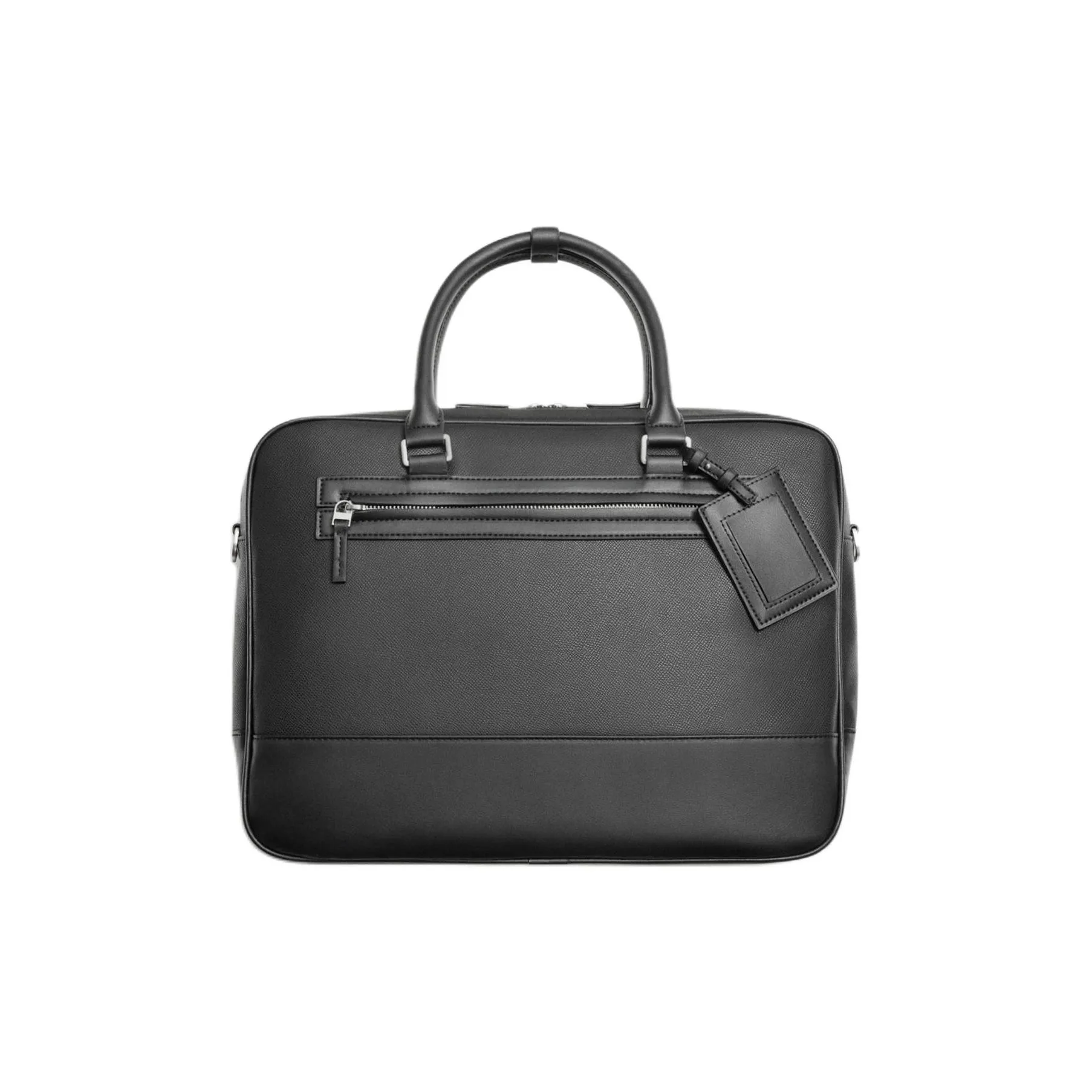 ZARA PU Polyurethane One Shoulder Crossbody Portable Briefcase Men's Black