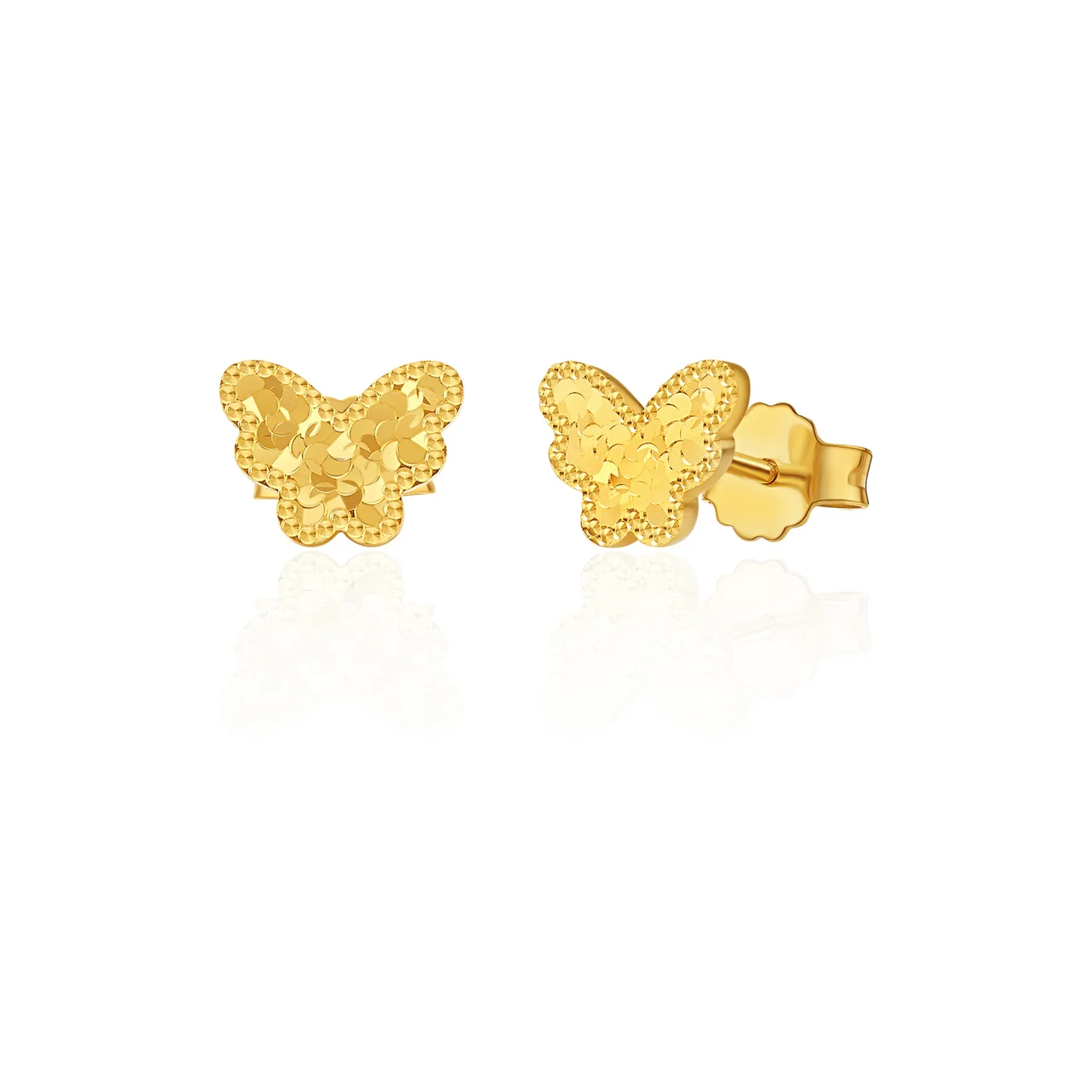 SEAZA Yellow 18K Gold Stud Earrings Unisex