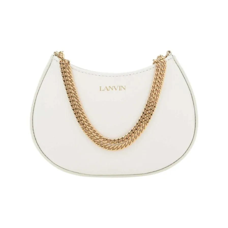 Lanvin Cow Leather Portable Crossbody Bag, Shoulder Bag Women's White