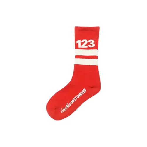 RRR 123 1 шт Красный Унисекс MID Носки до икры