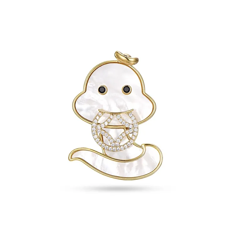 Trpopo Fashion Elegant High End Charm Alternative Pin Flower Birth Year Zodiac Snake Alloy Brooches Women's