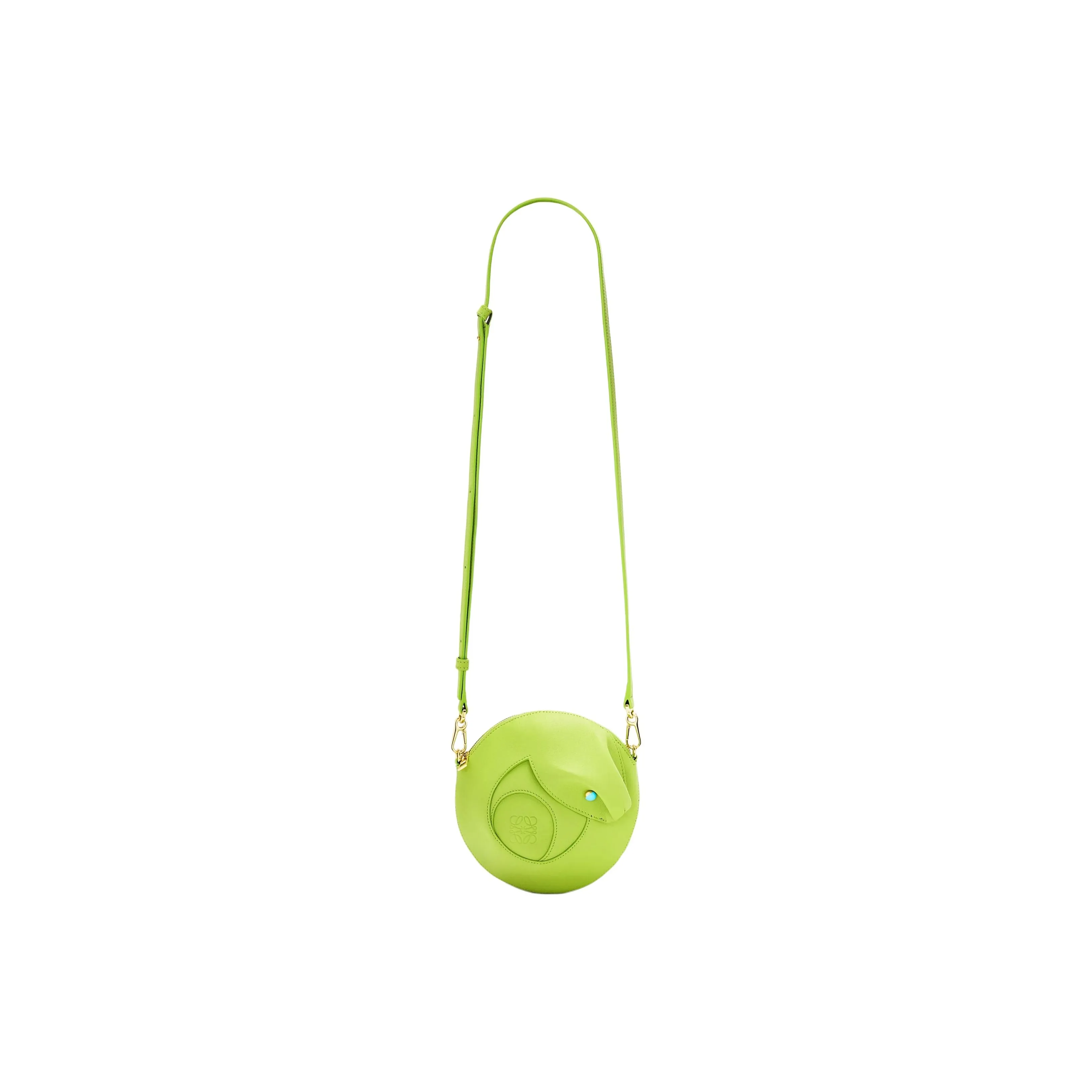 LOEWE Cow Leather Shoulder Bag Women's Green Bean Green