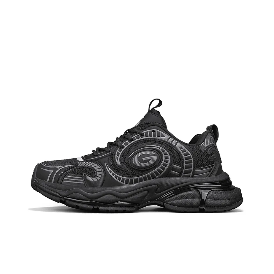 NFL Green Bay Packer Team Height Increasing Wear Resistant Low Top Chunky Sneakers Unisex Black