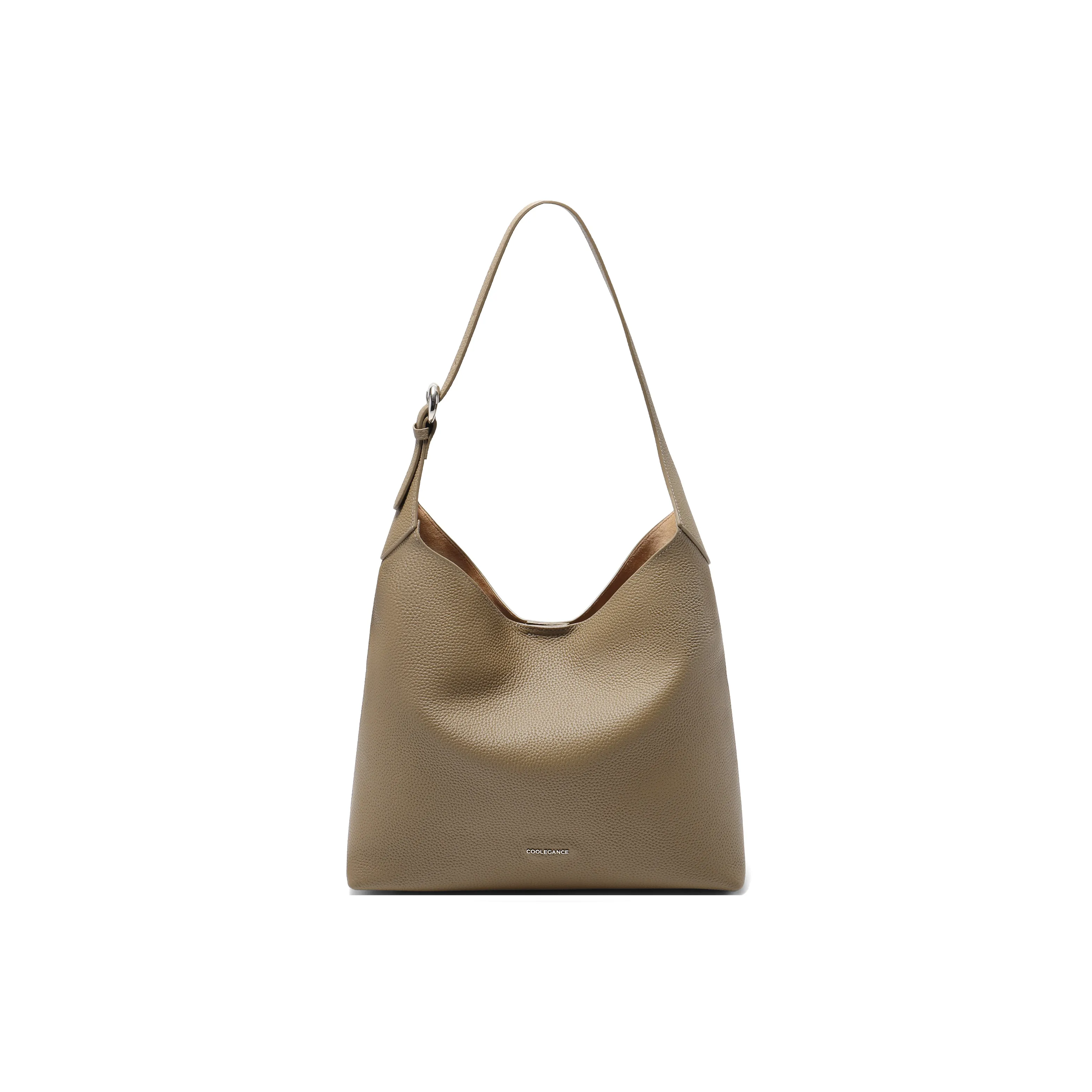 BELLE Коровья кожа Ведрообразная сумка Сумка через плечо Большая Женская Серого цвета