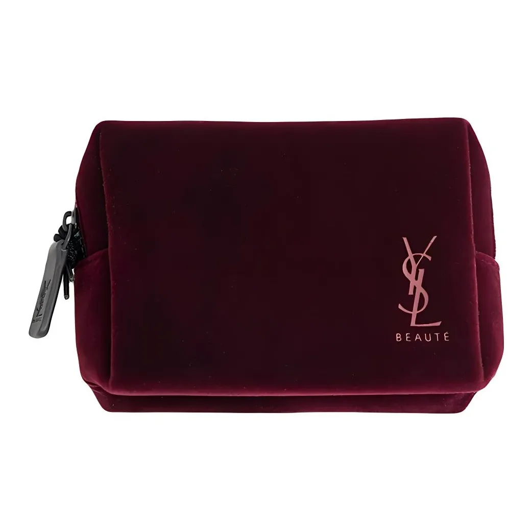 SAINT LAURENT Премиум Бордовый Велюр Косметичка Меняемая Премиум Текстура Переносная Косметичка для хранения 12*9*4,5 см