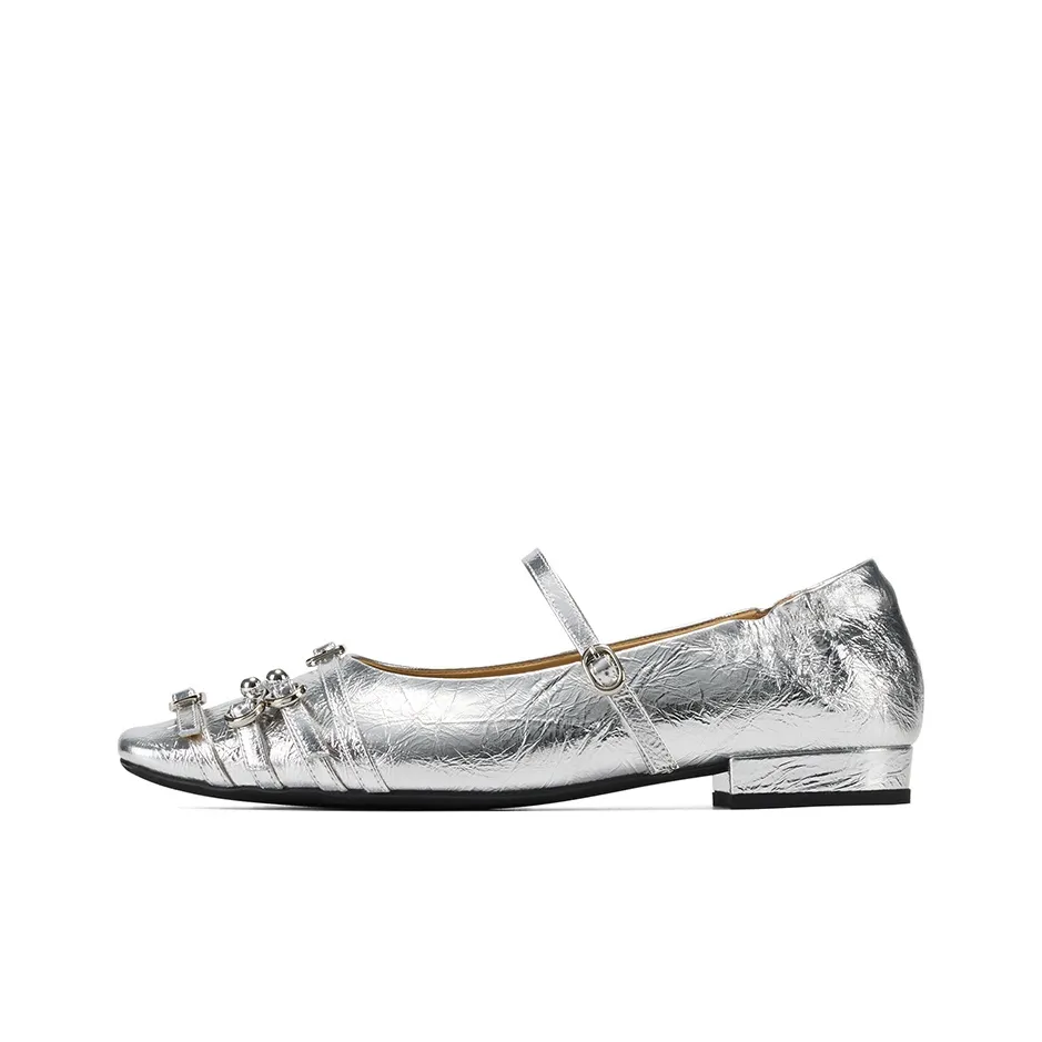 GG CC One Strap Mary Jane Shoes Ballet Unlined Shoes Women's