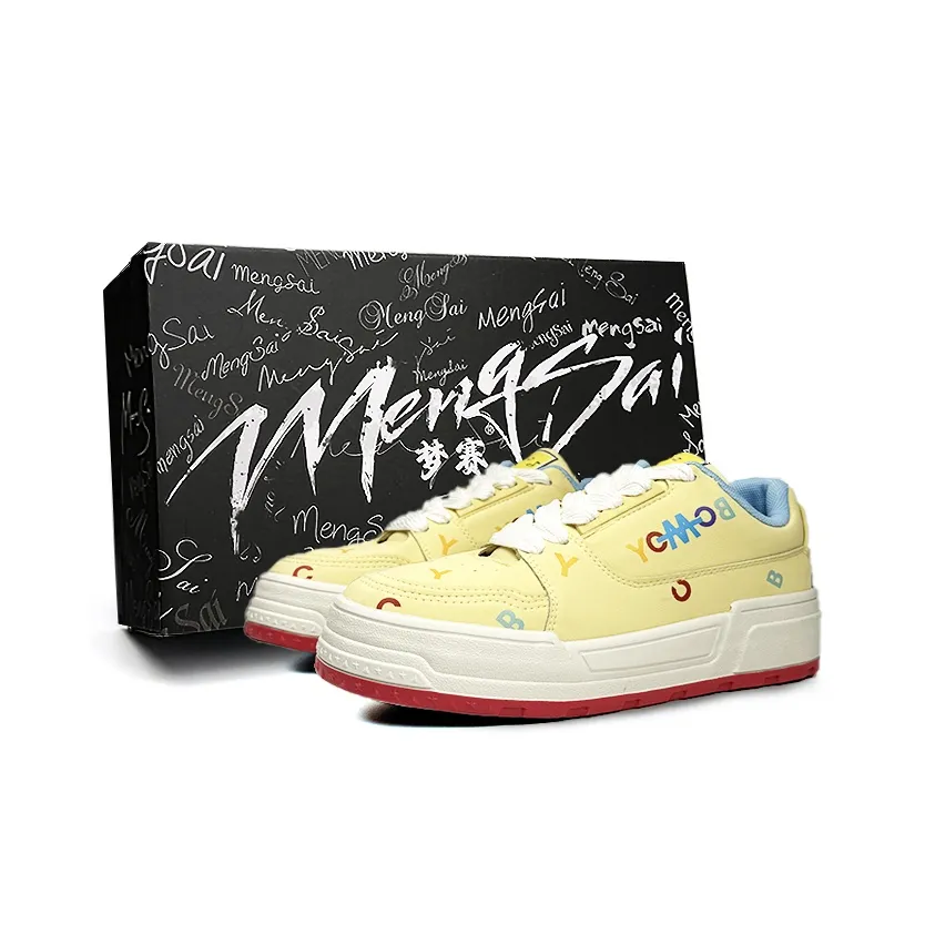 Mengsai Slip-resistant Shock Absorbers с устойчивостью к истиранию Низкие кеды для скейтбординга Женские Желтые