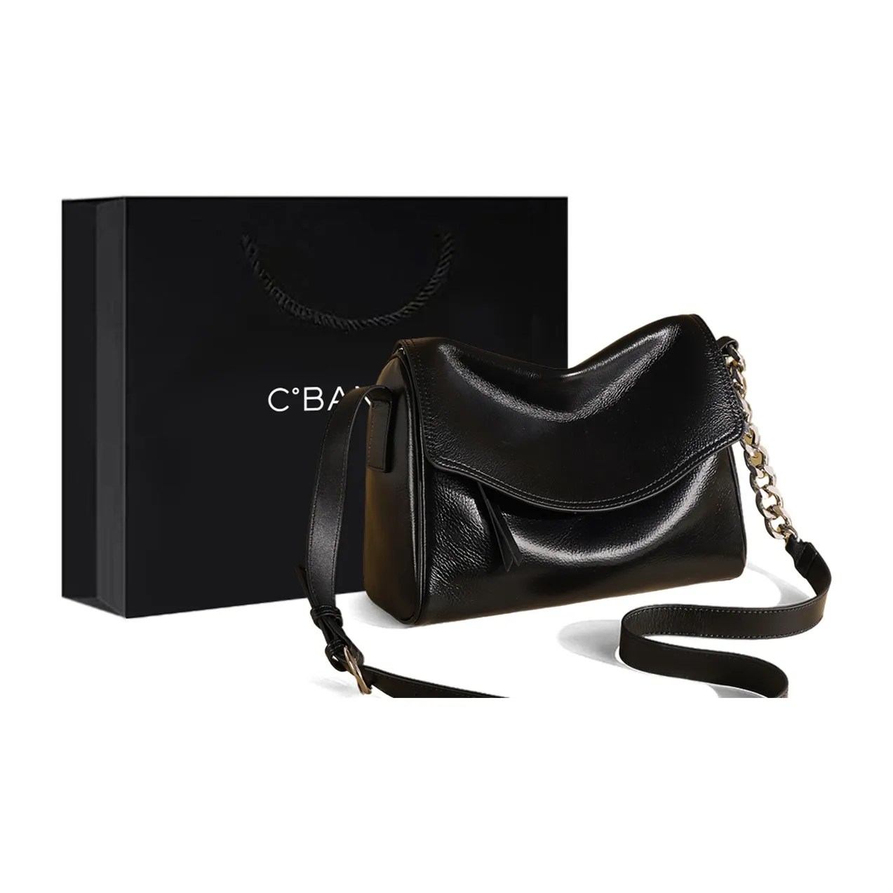 C°BANNER Сумка через плечо из коровьей кожи женская черная фуксия