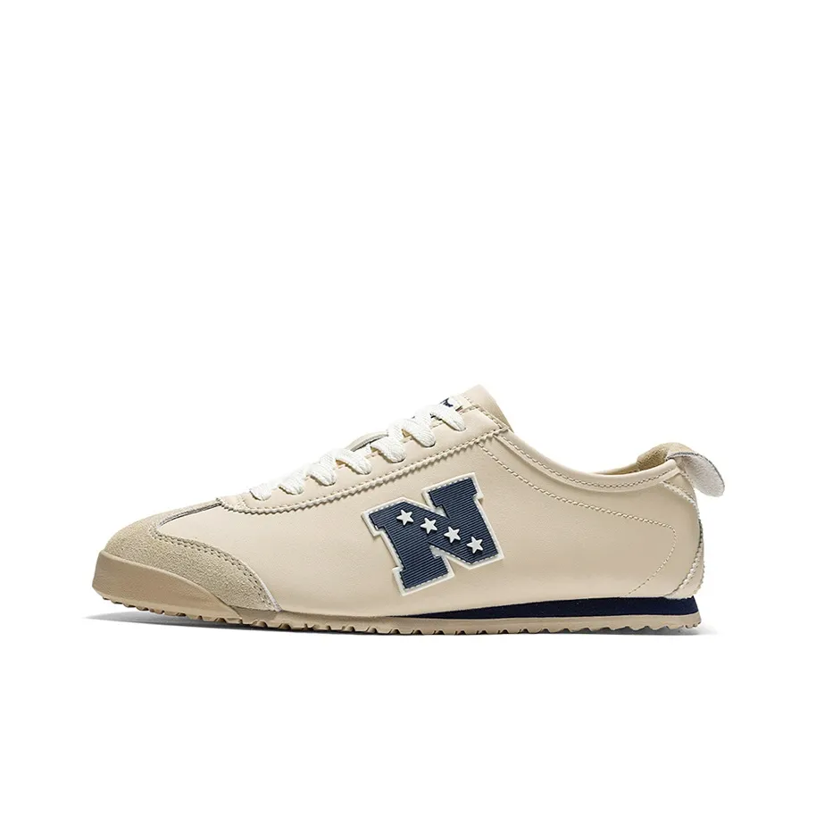 NFL Guoli N Series Coverage Anti-Slip And Wear-Resistant Lightweight Low-Top Skateboard Shoes Unisex Beige Dark Blue