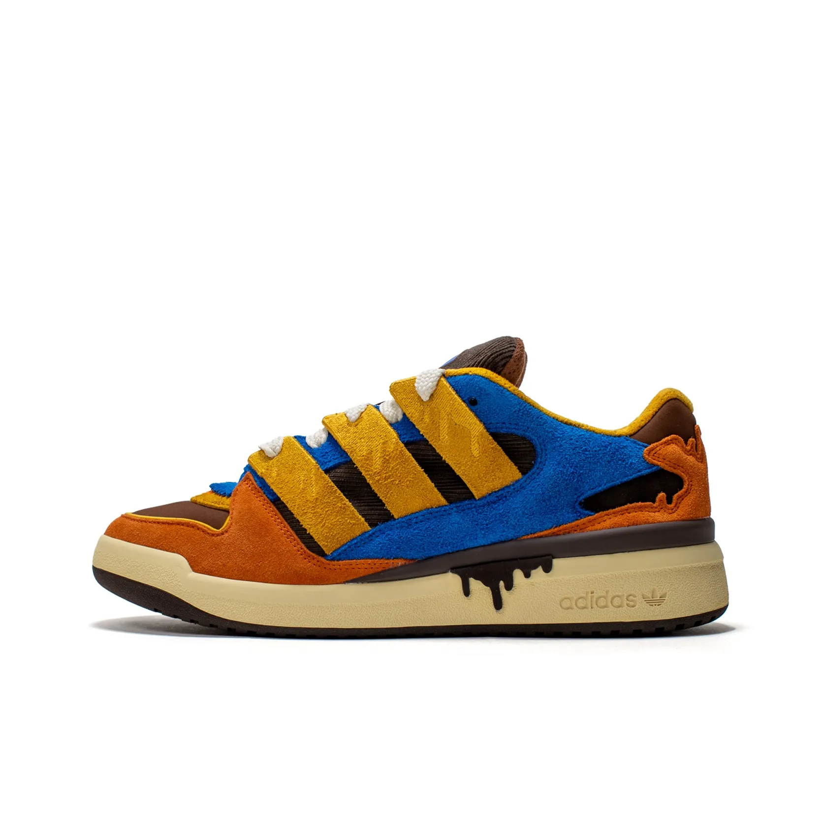 Adidas Originals FORUM Anti Slip Wear Resistant Low Top Skateboard Shoes Unisex Brown Blue
