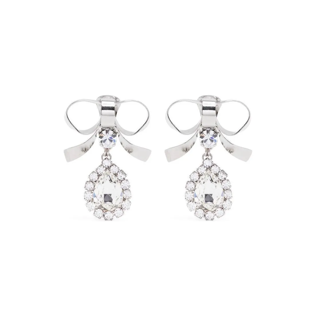 Alessandra Rich Pendant Heart Bow Earrings