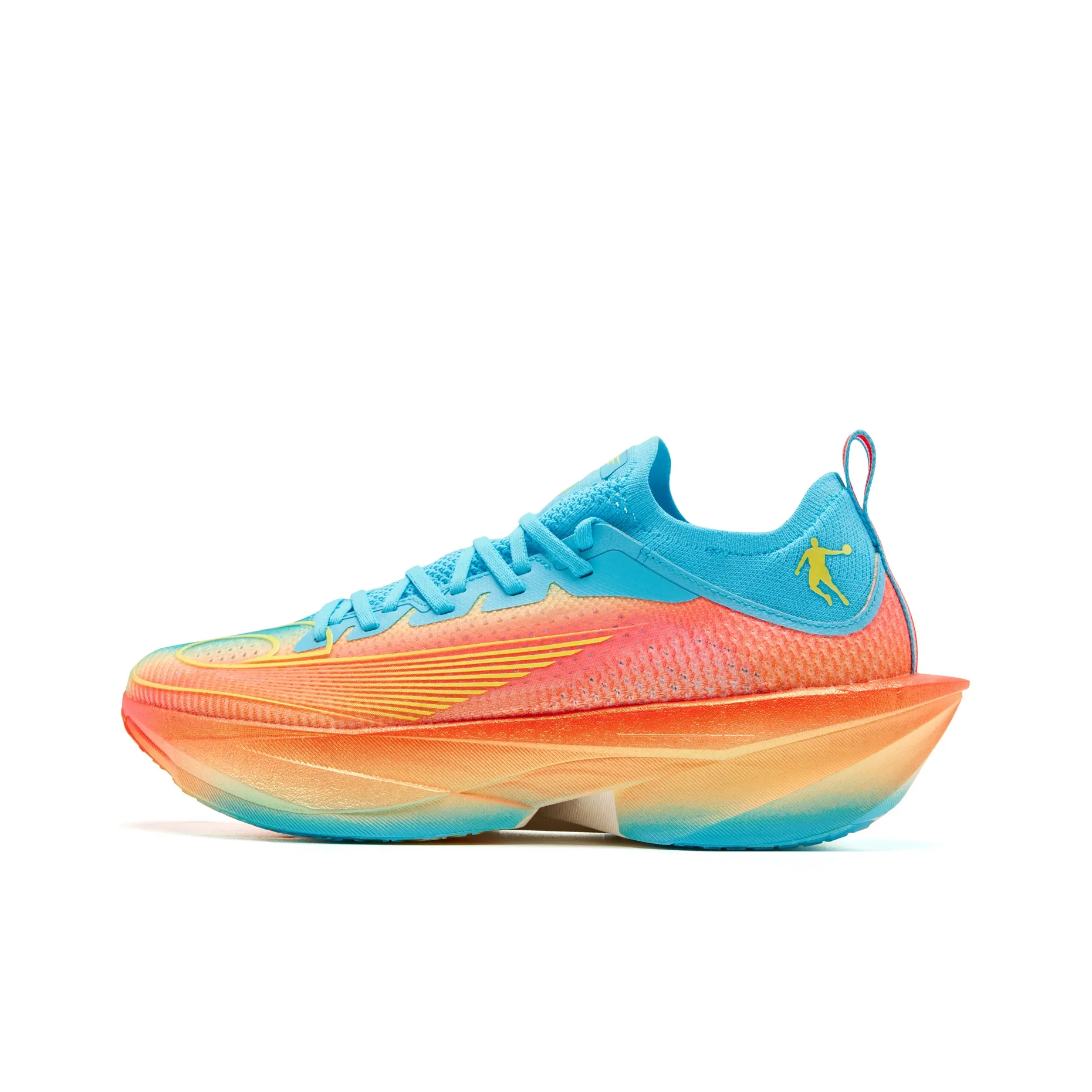 QIAODAN Feiying Plaid 2.0 Running Shoes Men's Low Top Flame Red/Ice Blue