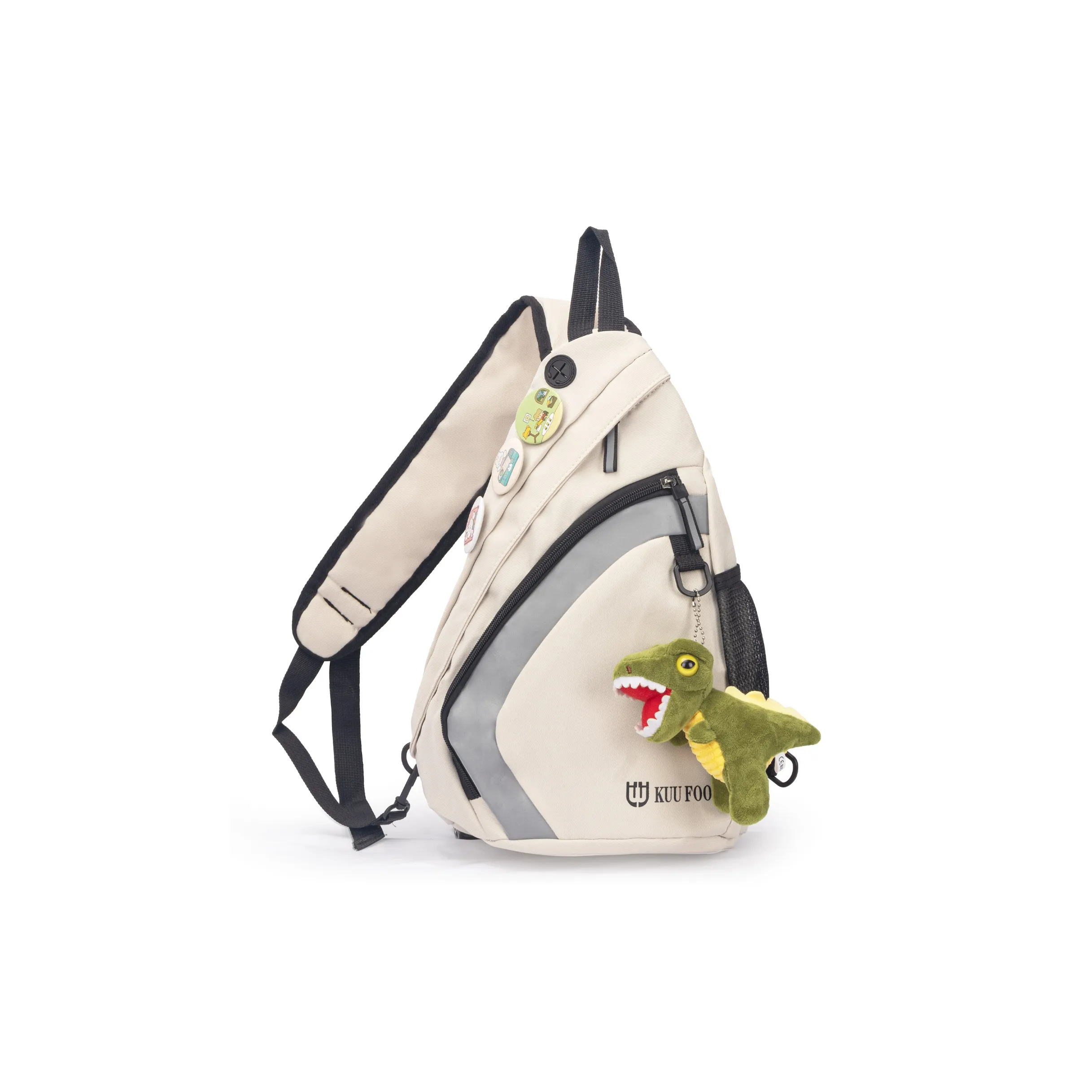 TAKI Nylon Sling Bag Standard Unisex Black White TAKI Нейлоновая сумка Sling стандартная унисекс черный белый