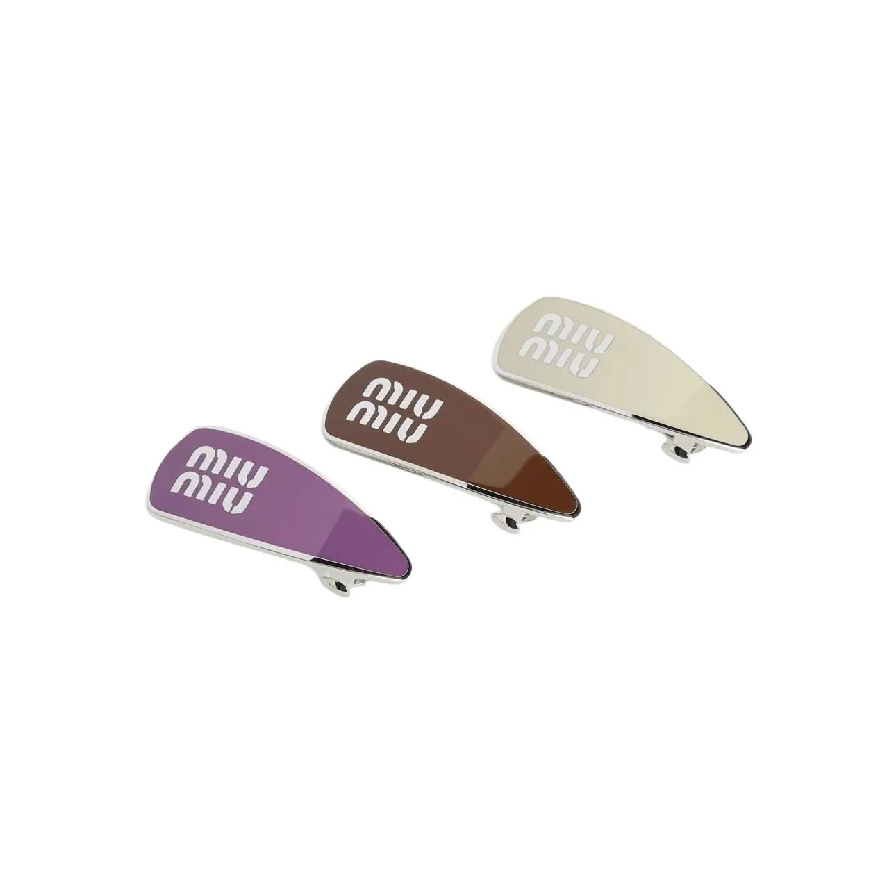 MIU MIU Logo Detailed Pack Of Three Hair Clips
