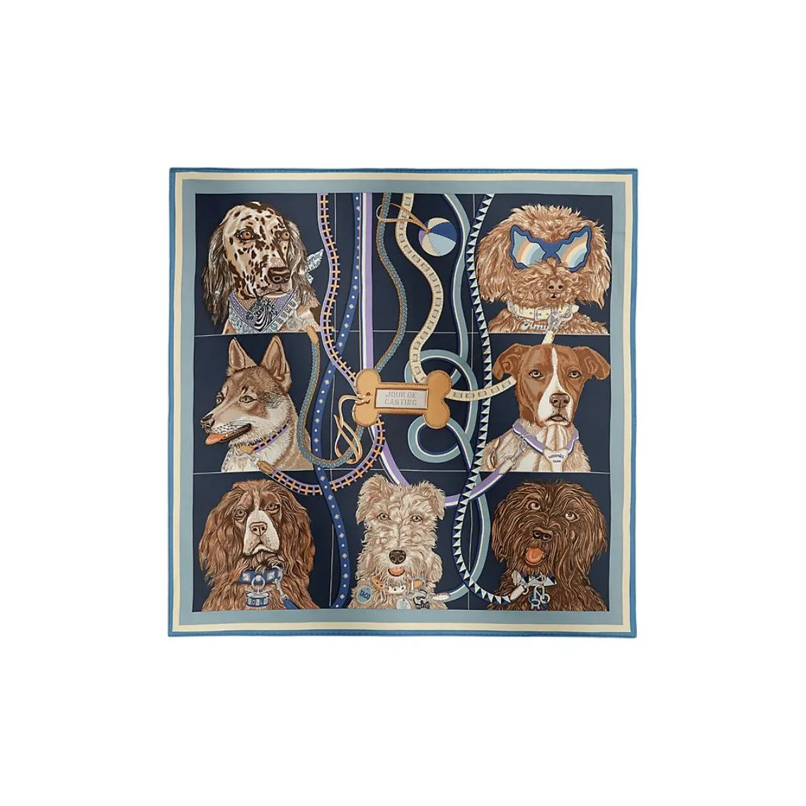 HERMES Шелковые шарфы из шелка Mulberry женские синие