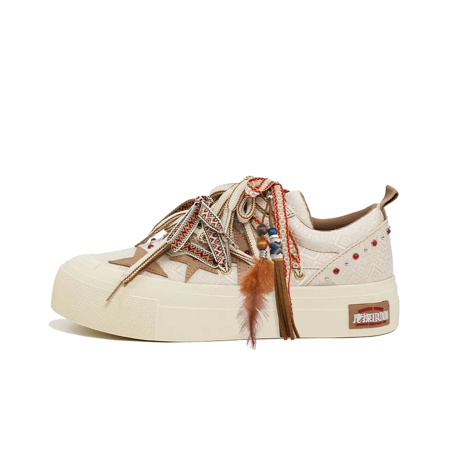 'TANGTAN1900' x KAALIXTO противоскользящие устойчивые к истиранию низкие топовые кеды унисекс цвет экрю