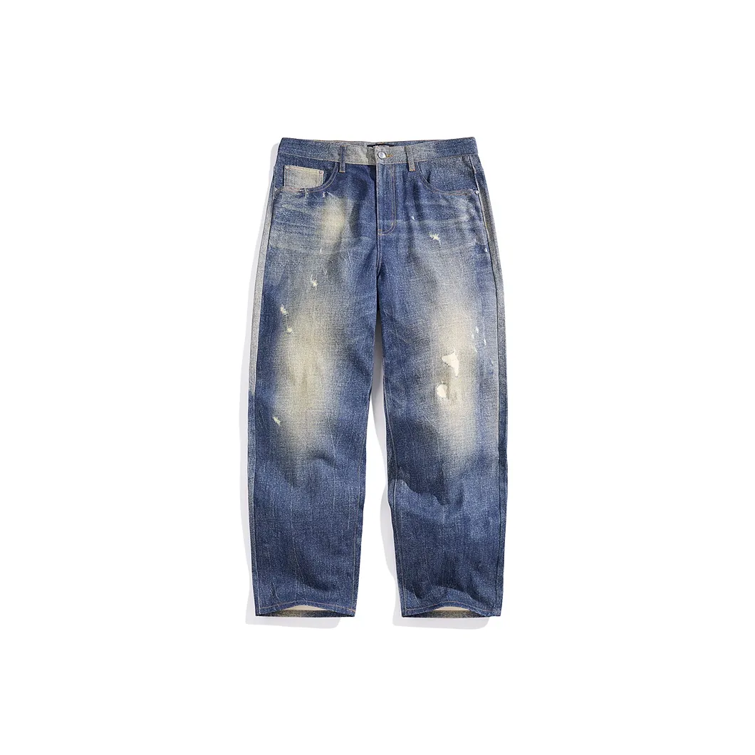 PEACEBIRD MEN Средний синий деним 1 Мужские Джинсы