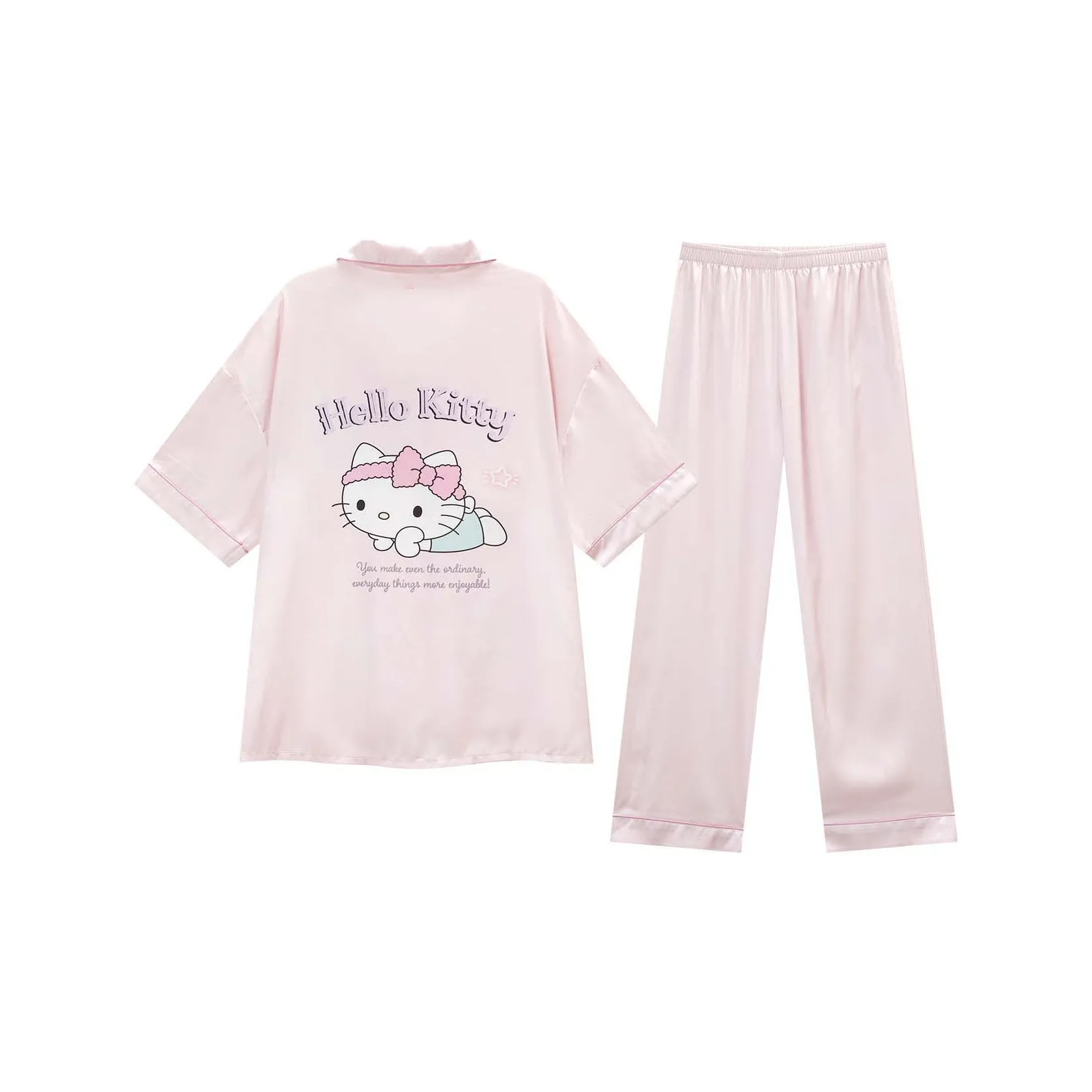 GUKOO x Hello Kitty Pajama Set Women's Light Peach Pink