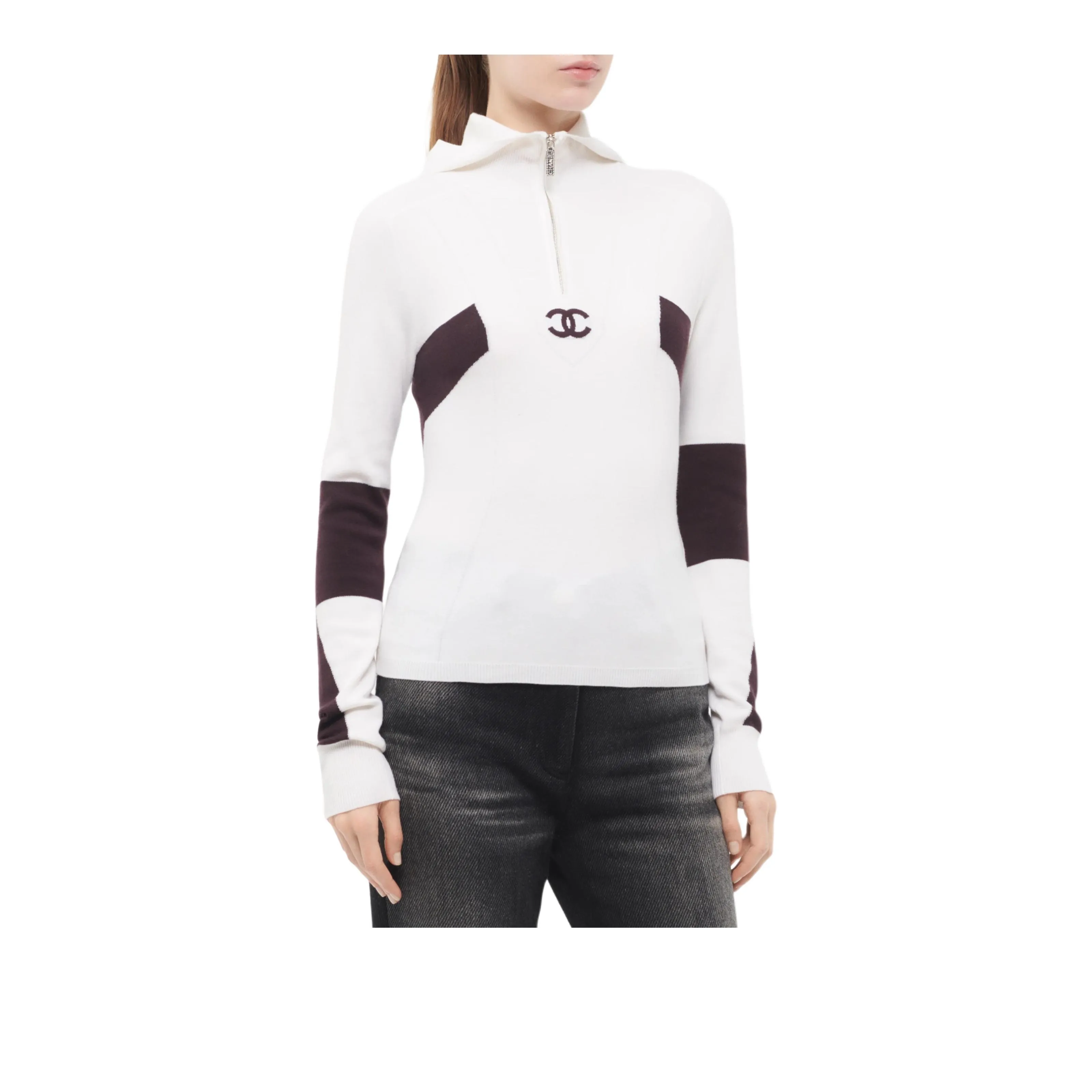 CHANEL COCO NEIGE Series 24N Neige Skiing Collection Sweater Women's White