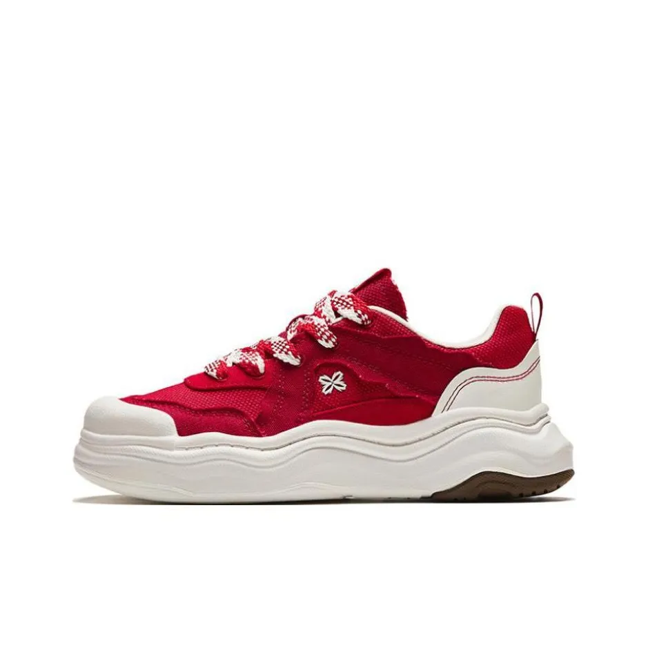 ANTA Life Collection Скейтборд Кроссовки Низкие Классические Красный/Красный/Слоновая Кость Женские