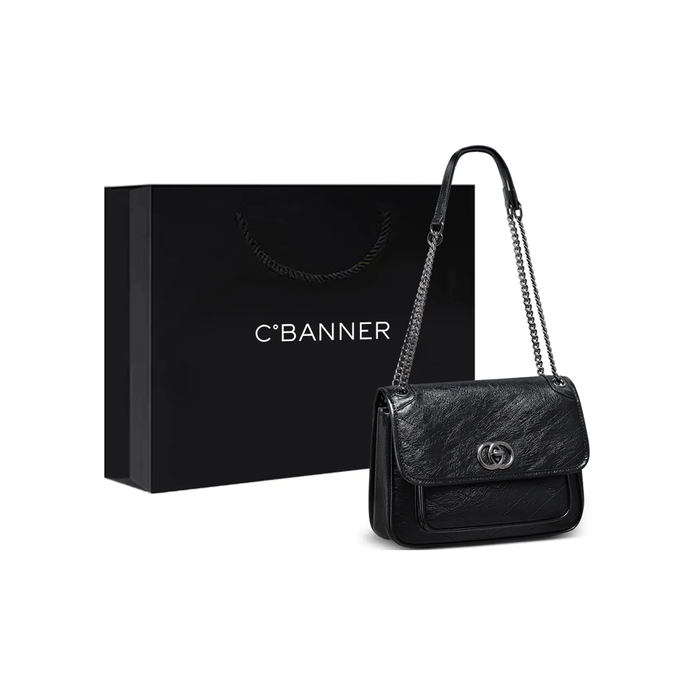 C°BANNER Коровья кожа с синтетической кожей сумка на плечо стандартная женская черная
