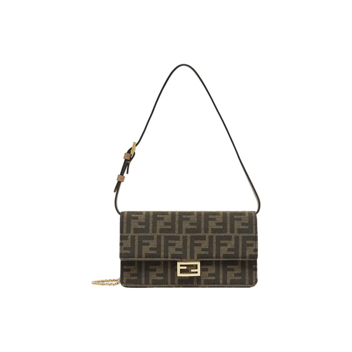 FENDI Baguette Polyester Crossbody Bag Shoulder Bag Regular Women's Brown