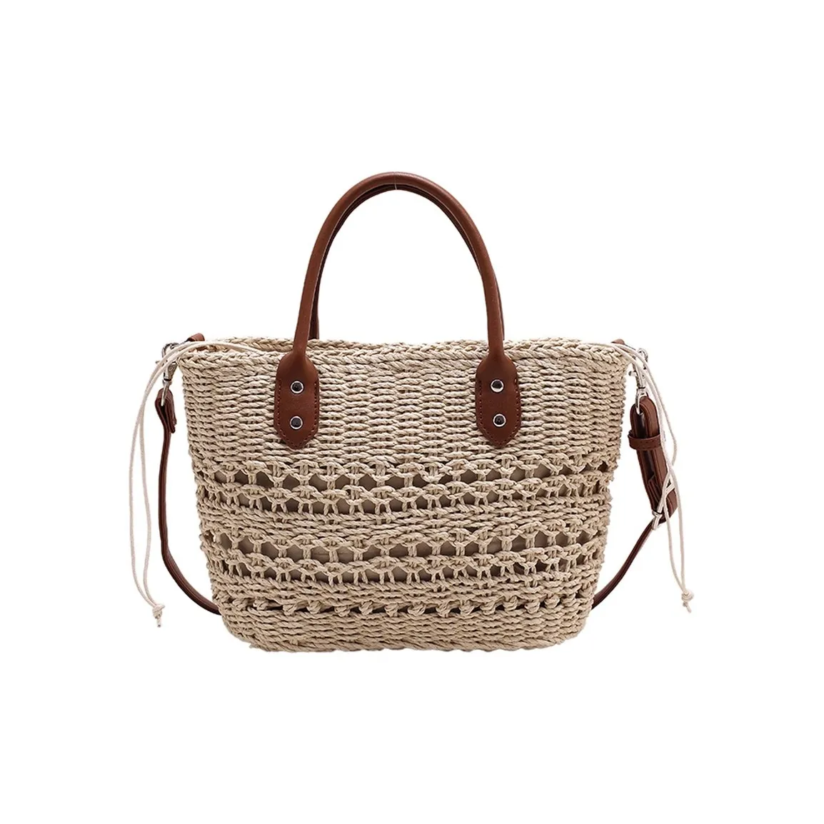 BEMIX PETS Straw Crossbody Handbag Women's Beige