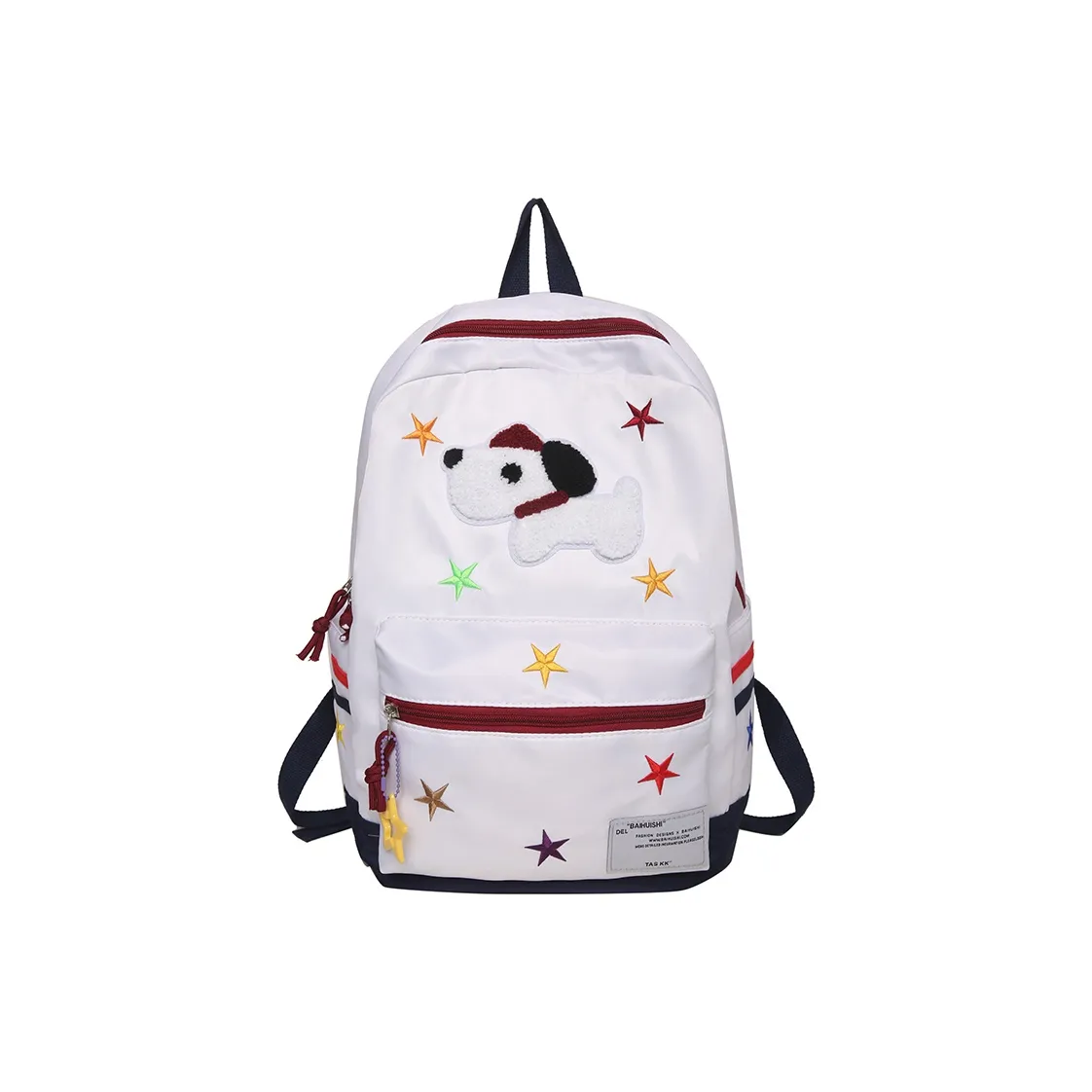 Kaka Tree Nylon Backpack Large Size Unisex Polka Dot Black/Polka Dot Light Yellow/Polka Dot White