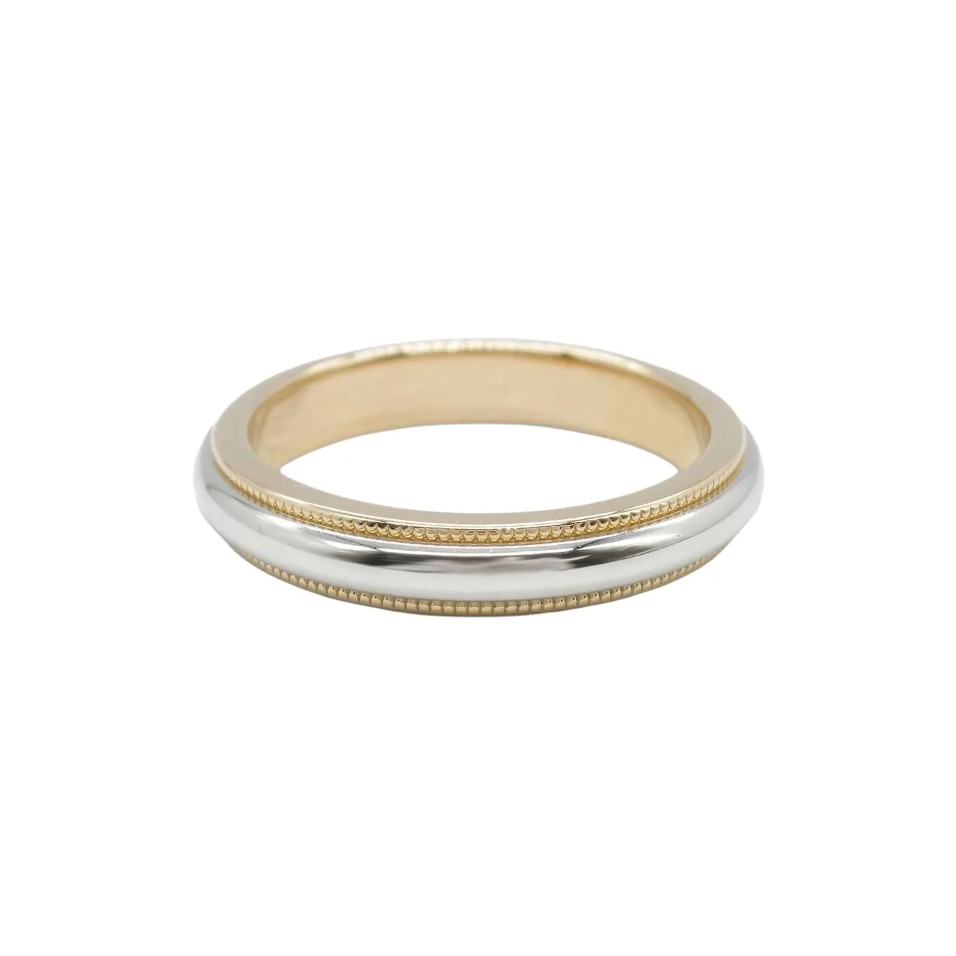 TIFFANY & CO. Pre Owned 2010s 18K Yellow Gold And Platinium Milgrain Ring