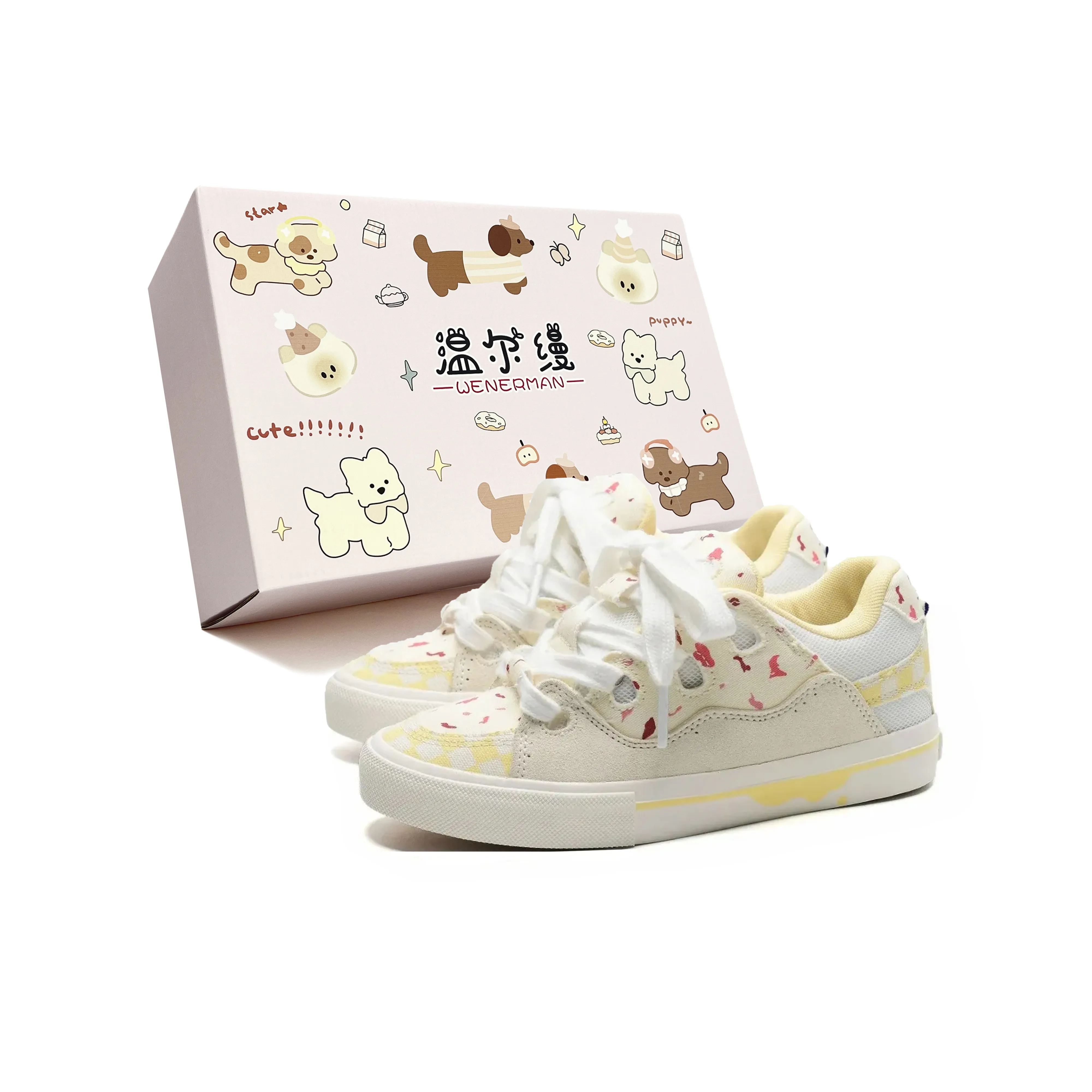 WENERMAN Модный Дофаминовая одежда Casual Fashion Преппи стиль Низкие кроссовки для скейтбординга Женские Коробка Включено