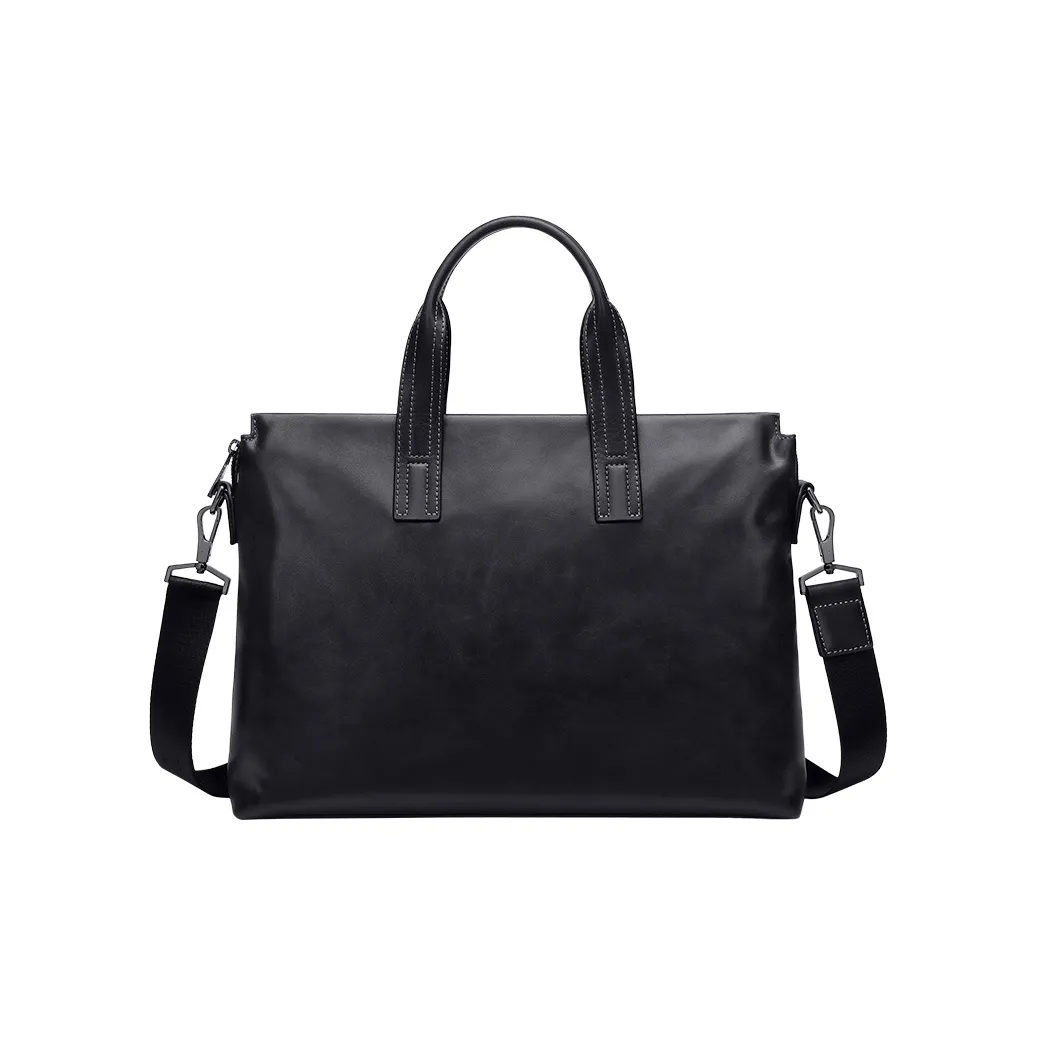 POLO Cow Leather Briefcase Tubas Men's Black/Gray/Brown