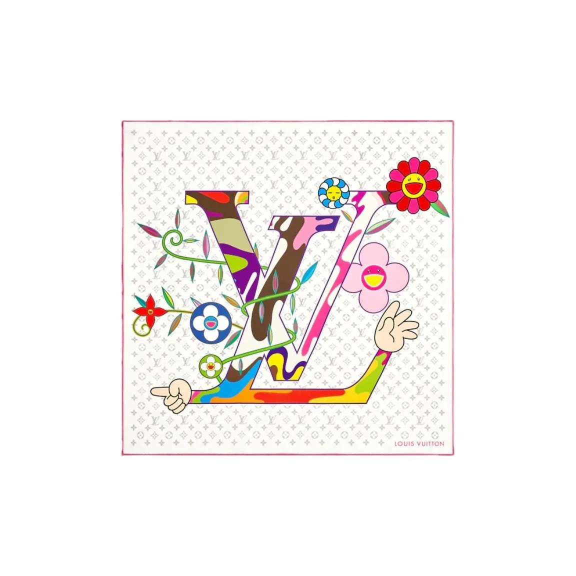 LOUIS VUITTON X Takashi Murakami Monogram Superflat Square 90
