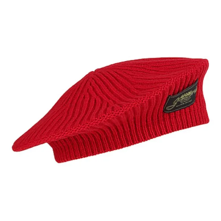 GANNI Sheep Wool Berets Women's Red