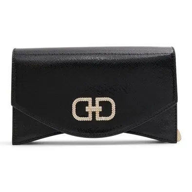ALDO Artificial Leather Clutch Crossbody Bag Trumpets Women's Black