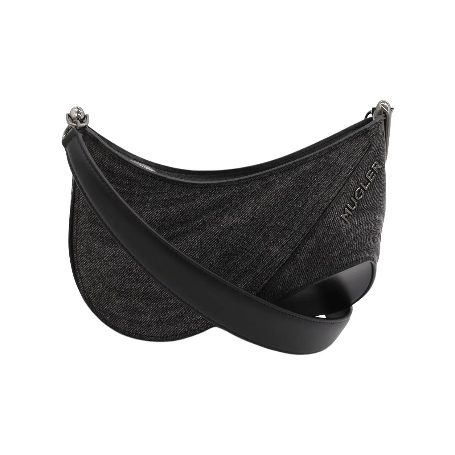 Mugler Nylon Shoulder Bag Women's Black