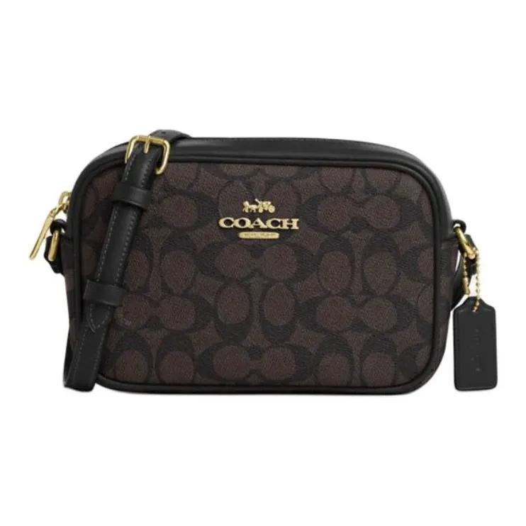 COACH Jamie Искусственная кожа Camera Сумка Сумка через плечо Мини Женская Ореховая и Черная