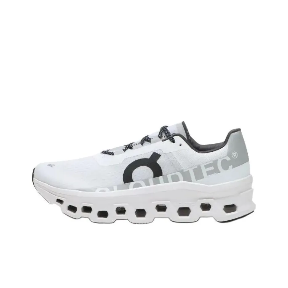 On Cloudmonster Anti Slip Wear Resistant Low Top Running Shoes Men's White 2025 Edition