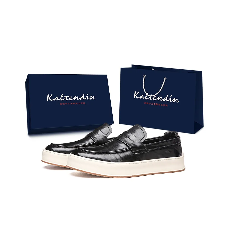 Kaltendin Британский Коммутирование Винтаж Лоферы Мужской Черный
